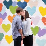 confetti hearts wall southend engagement session