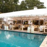 charlotte backyard wedding poolside reception